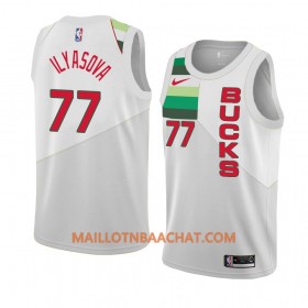 Maillot NBA Milwaukee Bucks Ersan Ilyasova 77 2018-19 Nike Blanc Swingman - Homme